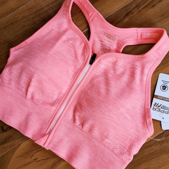 COPPER FIT Front Zip Sports Bra - Size S (NWT) - Picture 7 of 9